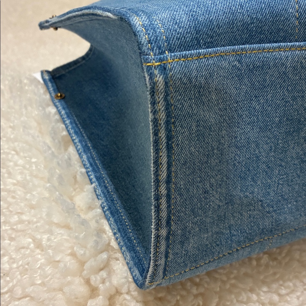 Coach Large Denim Cargo Tote with Removable Navy Strap NWT - Picture 3 of 9